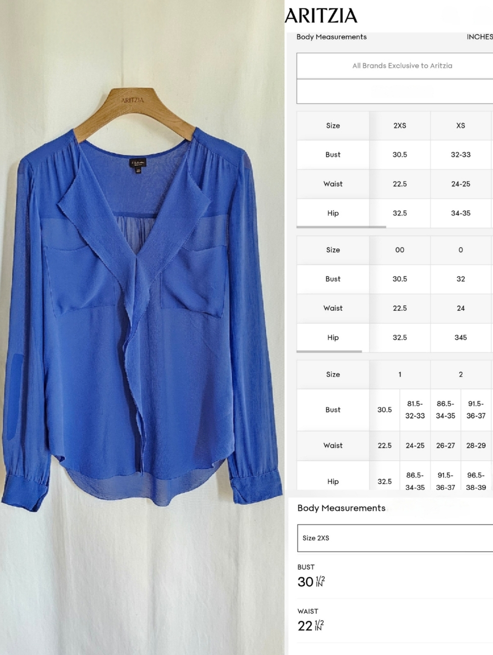Aritzia Babaton Blue Silk Finley Blouse - Picture 15 of 16
